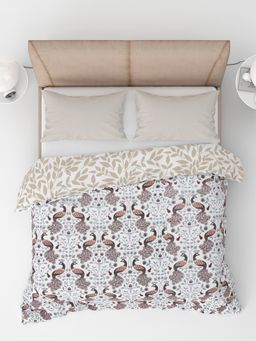LABHAM - Brown Pure Cambric Cotton Reversible Printed Single Bed Dohar