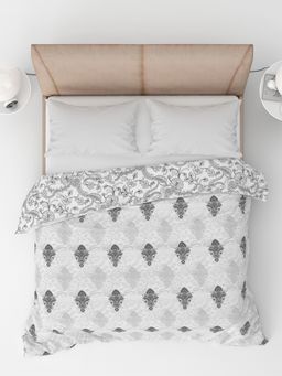 LABHAM - Silver Pure Cambric Cotton Reversible Printed Single Bed Dohar