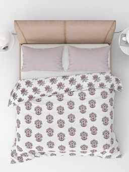 LABHAM - Brown Ethnic Pure Cambric Cotton Reversible Printed Single Bed Dohar