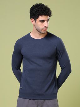 Technosport - Men Polyester Self Design Round Neck Slim Fit T-Shirt