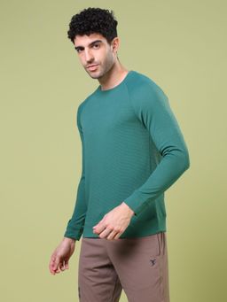 Technosport - Men Polyester Self Design Round Neck Slim Fit T-Shirt