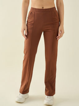 98 Degree North - Rust Cotton Straight Cut High Waist Trouser