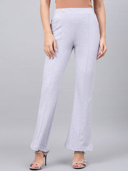 98 Degree North - Grey Slim Fit Cotton Bootcut Leg Trouser