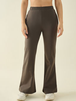 98 Degree North - Olive Green Pure Cotton Flared Trouser