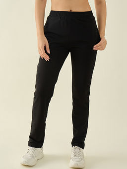98 Degree North - Black Pure Cotton Regular Fit Mid Rise Trouser