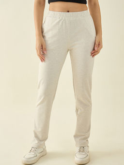 98 Degree North - Ecru Cotton Regular Fit Trouser