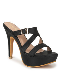 VALIOSAA - Black Party Textured Stilettos