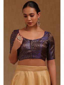 Soch - Purple Tissue Floral Half Sleeves Blouse