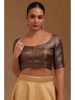 Soch - Grey Tissue Floral Half Sleeves Blouse