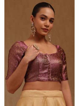 Soch - Pink Tissue Floral Half Sleeves Blouse