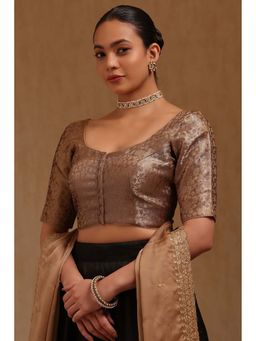 Soch - Beige Tissue Floral Half Sleeves Blouse