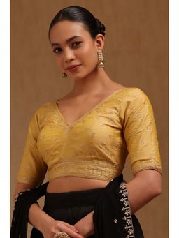 Soch - Beige Tussar Embroidered Half Sleeves Blouse
