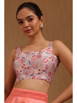Soch - Pink Art Silk Floral Sleeveless Blouse
