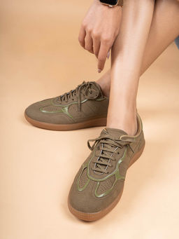 Inc.5 - Women Green Casual Solid Pattern Round Sneakers