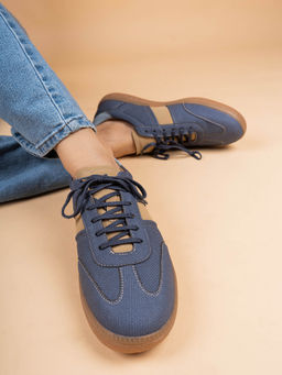 Inc.5 - Women Navy Blue Casual Solid Round Sneakers