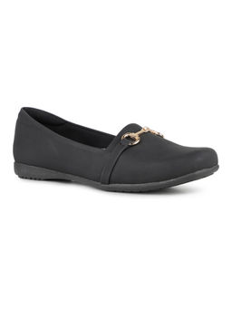 Inc.5 - Women Black Casual Solid Round Loafers