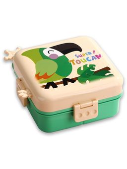 Little Surprise Box - Cream Toucan 2 Decker Tiffin- Lunch And Snack Box For Kids
