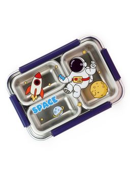Little Surprise Box - Floating Astronaut Blue Stainless Steel Kids Lunch Box
