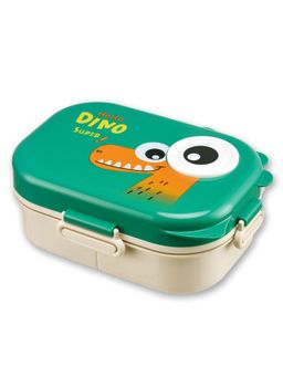 Little Surprise Box - Green Big Eye Dino 2 Decker Lunch Box For Kids