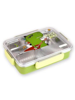 Little Surprise Box - Rock Dino Green Big Size Stainless Steel Kids Lunch Box