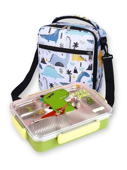 Little Surprise Box - Rock Dino Stainless Steel Lunch Box With Matching Lunch Bag