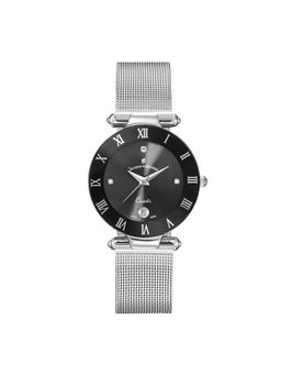Jacques Du Manior - Coupole Mesh Swiss Made Analogue Black Round Dial Womens Watch- Rcm.45