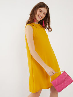 Zink London - Womens Yellow Solid Dress