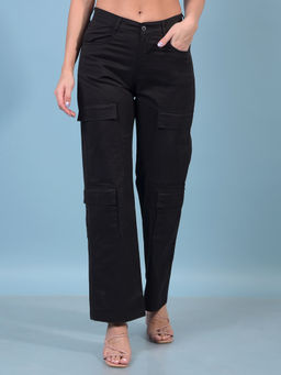CRIMSOUNE CLUB - Women Black Cargo Trouser