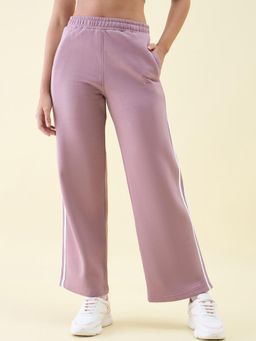 98 Degree North - Pink Women Cotton Mid-Rise Straight-Fit Track Pant