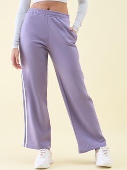 98 Degree North - Lavender Women Cotton Mid-Rise Straight-Fit Track Pant