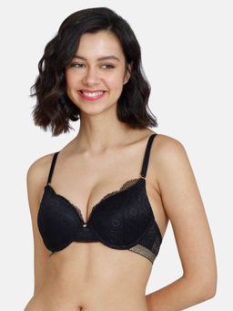 Zivame - Disco Push-up Wired Medium Coverage Bra Black