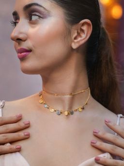 Shaya by CaratLane - Sparkle In The Air Confetti Necklace In Dual Plated 925 Silver