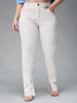 Miss Chase - A+ Curve Collection Plus Size White Skinny Stretchable Jeans