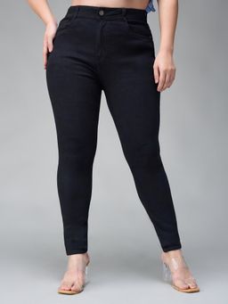 Miss Chase - A+ Curve Collection Plus Size Black Slim Fit High Rise Jeans