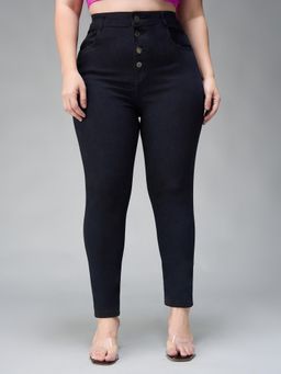 Miss Chase - A+ Curve Collection Plus Size Black Skinny Fit High Rise Jeans