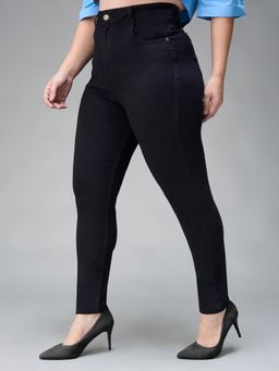 Miss Chase - A+ Curve Collection Plus Size Black Skinny Fit High Rise Jeans