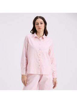 Pepe Jeans - Women Pink Vertical Stripe Full Sleeve Shirt