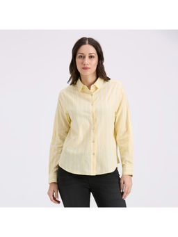 Pepe Jeans - Women Yellow Vertical Stripe Full Sleeve Shirt