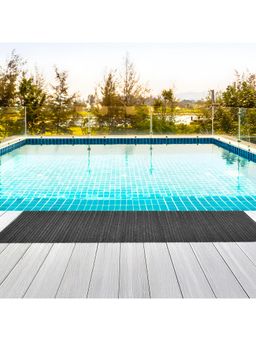 Kuber Industries - 2X8 Ft Pvc Rubber Multipurpose Bathing & Swimming Pool Mat Black