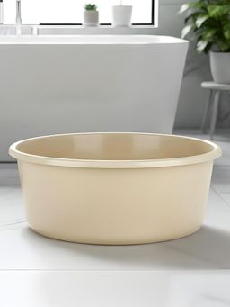 Kuber Industries - 45 Ltr Plastic Bathing Tub Large Capacity For Home Basin - Beige