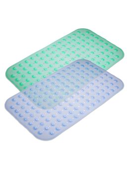 Kuber Industries - Pvc Transparent Round Bathroom Mat With Drain Holes pack Of 2Multi