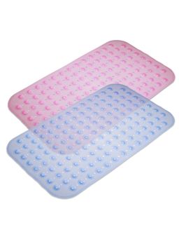 Kuber Industries - Pvc Transparent Round Bathroom Mat With Drain Holes pack Of 2Multi