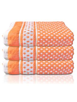 Kuber Industries - Dot Printed Soft Cotton Bath Towel (Orange)