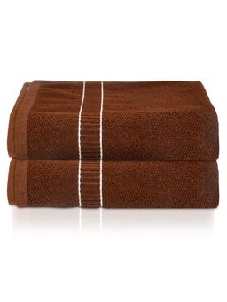 Kuber Industries - Premium Design Luxurious, Soft Cotton Bath Towel (Dark Brown)-Hs_38_Kubmart21381