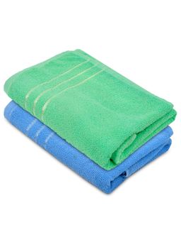 Kuber Industries - Premium Design Soft Cotton Bath Towel (Green & Blue)