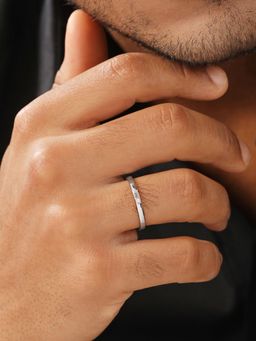 Zavya - White Dazzling Brilliance 925 Sterling Silver Ring with Cubic Zirconia Ring for Him