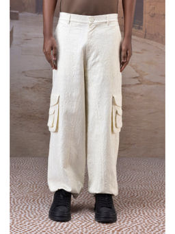 Genes Lecoanet Hemant - Ecru Quilted Cargo White Trousers