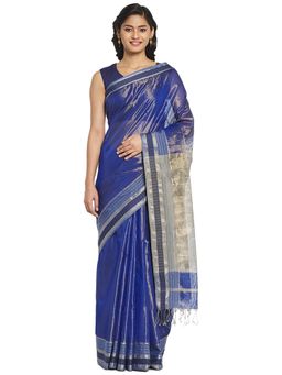 Fabindia - Blue Maheshwari Cotton Silk Sari