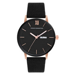 French Connection - Black Analog Round Dial For Men FCN00034B