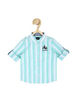 Allen Solly Junior - Boys White Slim Fit Stripe Casual Shirt White